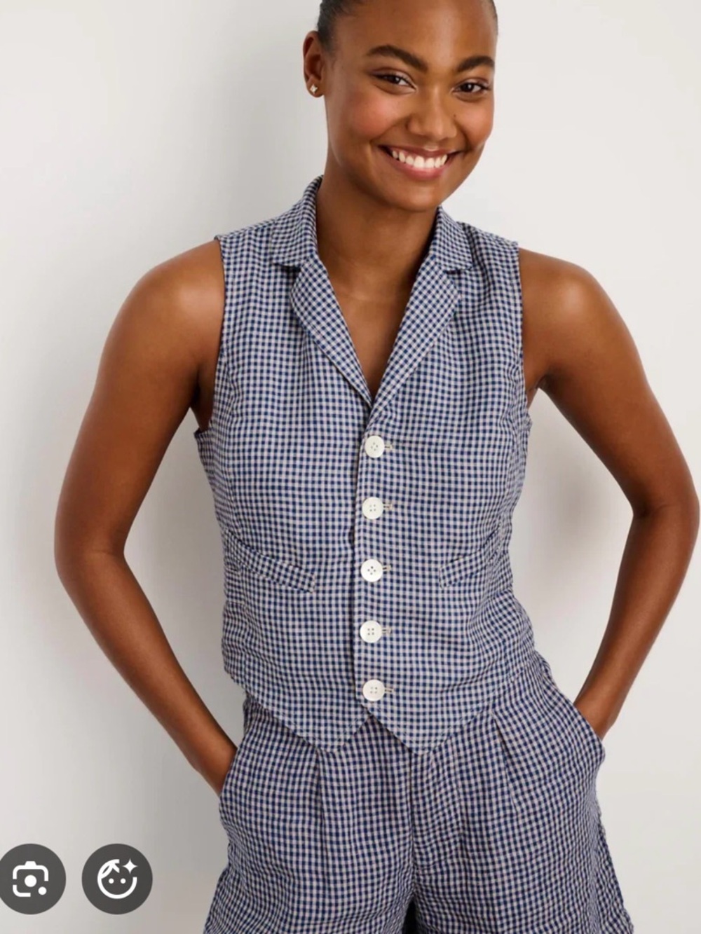 Alex Mill linen vest and shorts set